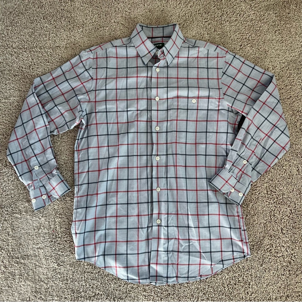 Men's Orvis Blue Checkered Shirt